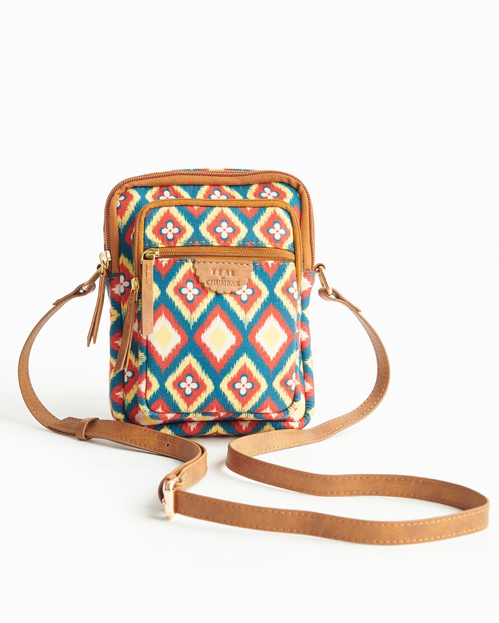 Teal by Chumbak Ikkat Glow wallet Sling Bag
