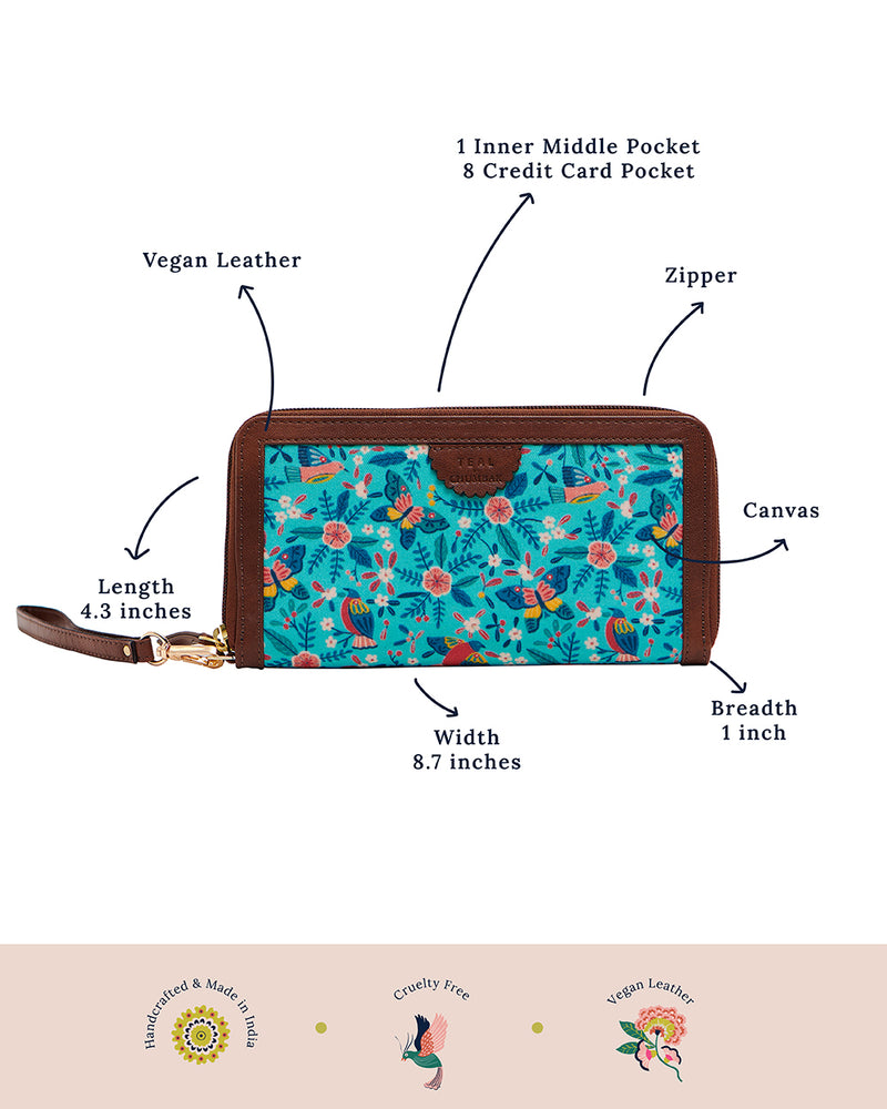 TealByChumbak Birds of Paradise Long Wallet
