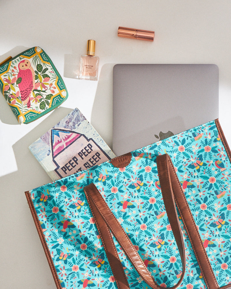 TealByChumbak Birds of Paradise Canvas Tote