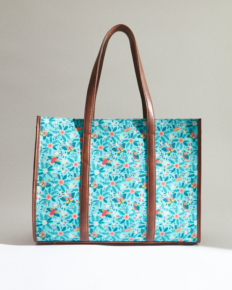 TealByChumbak Birds of Paradise Canvas Tote