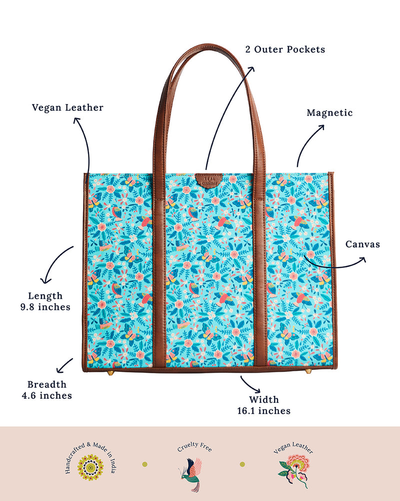 TealByChumbak Birds of Paradise Canvas Tote