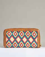 TealByChumbak Ikkat Glow Long Wallet