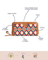 TealByChumbak Ikkat Glow Long Wallet