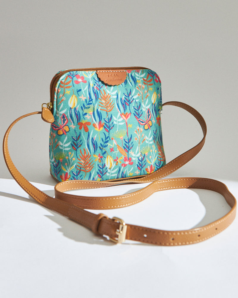 Teal By Chumbak Tokyo Blooms and Boons Sling Bag - Teal