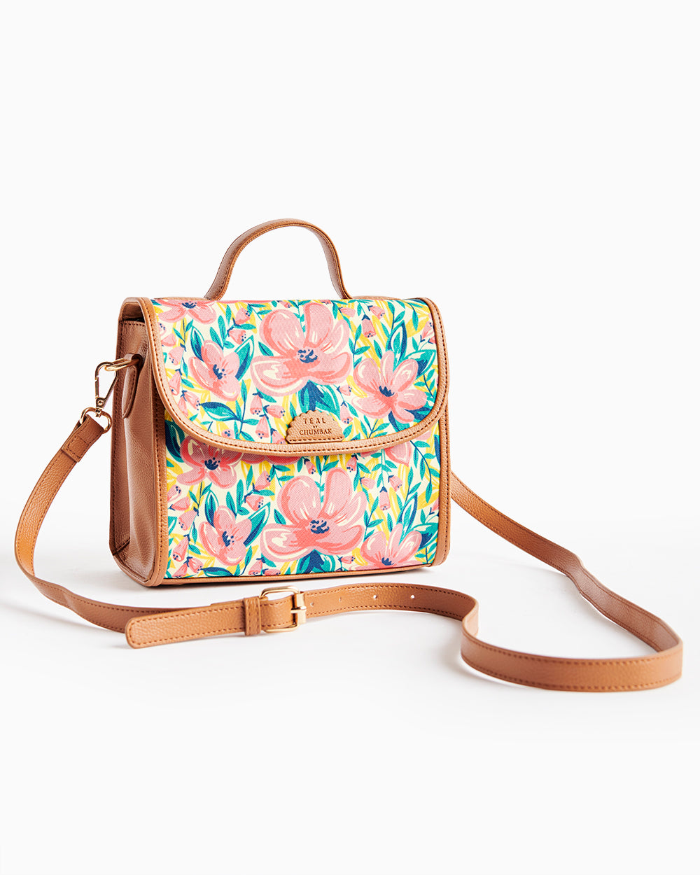 Messenger Crossbody Bag | printed canvas and PU