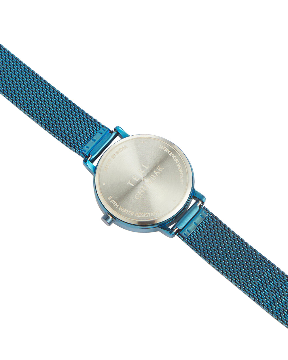 Teal by Chumbak Wildflower Watch| Metal Mesh Strap - Blue