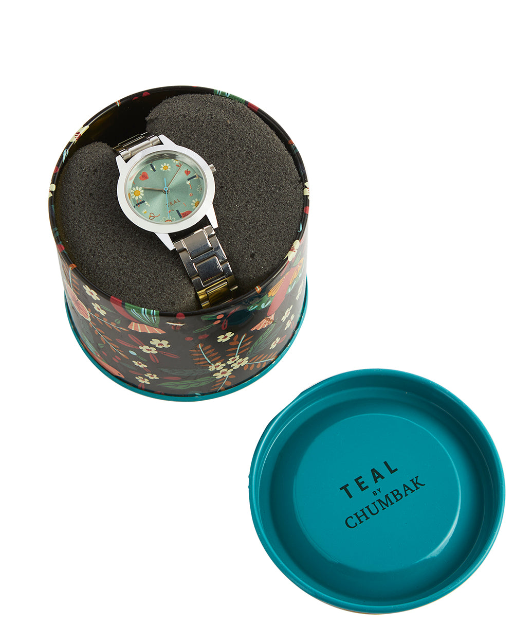 Teal by Chumbak Spring Watch | Metal Link Strap - Silver