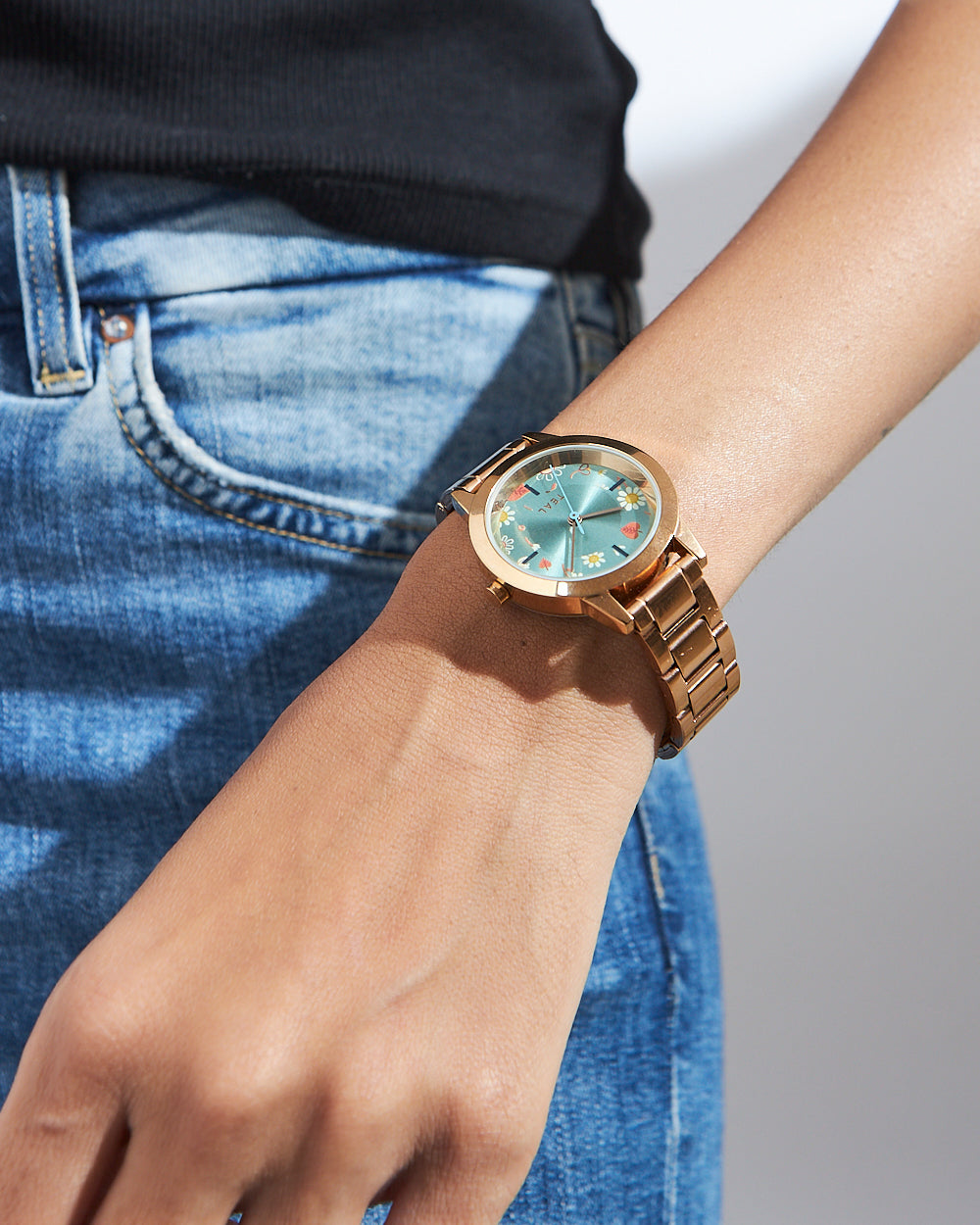 Teal by Chumbak Spring Watch | Metal  Link Strap - Rose Gold