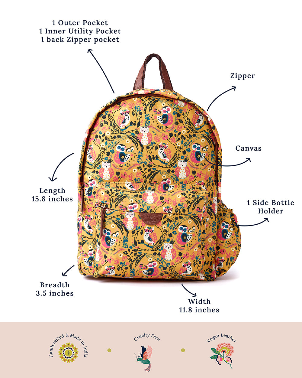 Teal by Chumbak Jungle Stories Laptop Backpack