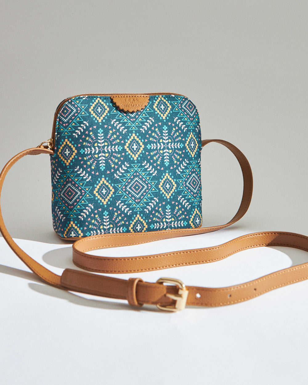 Teal by Chumbak Mexico Aztec Sling Bag