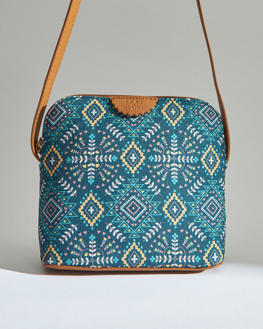 Teal by Chumbak Mexico Aztec Sling Bag