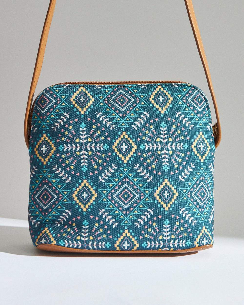 Teal by Chumbak Mexico Aztec Sling Bag