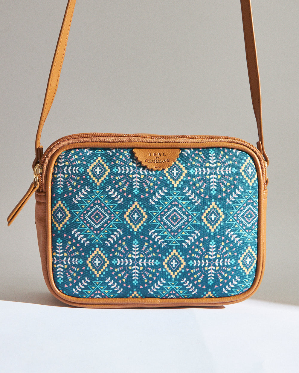 Teal by Chumbak Mexico Aztec Box Sling Bag