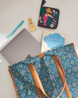 Teal by Chumbak Mexico Aztec Canvas Tote