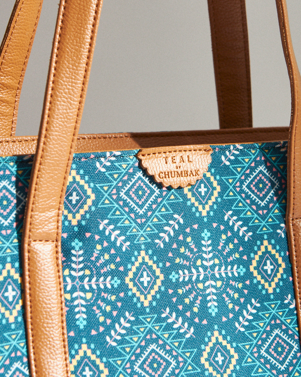 Teal by Chumbak Mexico Aztec Canvas Tote