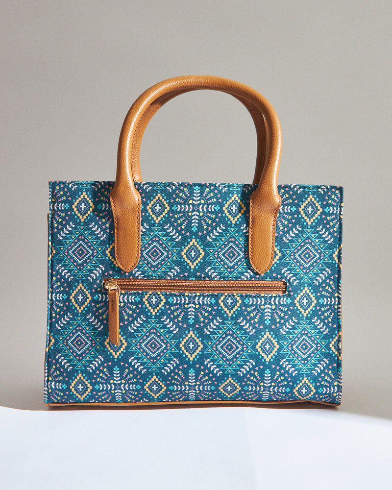 Teal by Chumbak Mexico Aztec Hand Bag