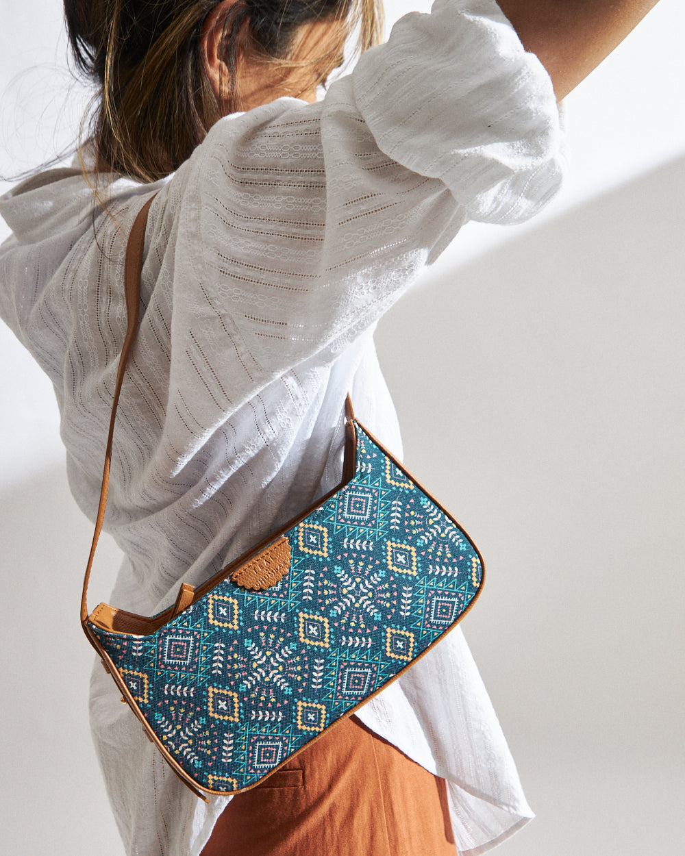 Teal by Chumbak Mexico Aztec Shoulder Bag