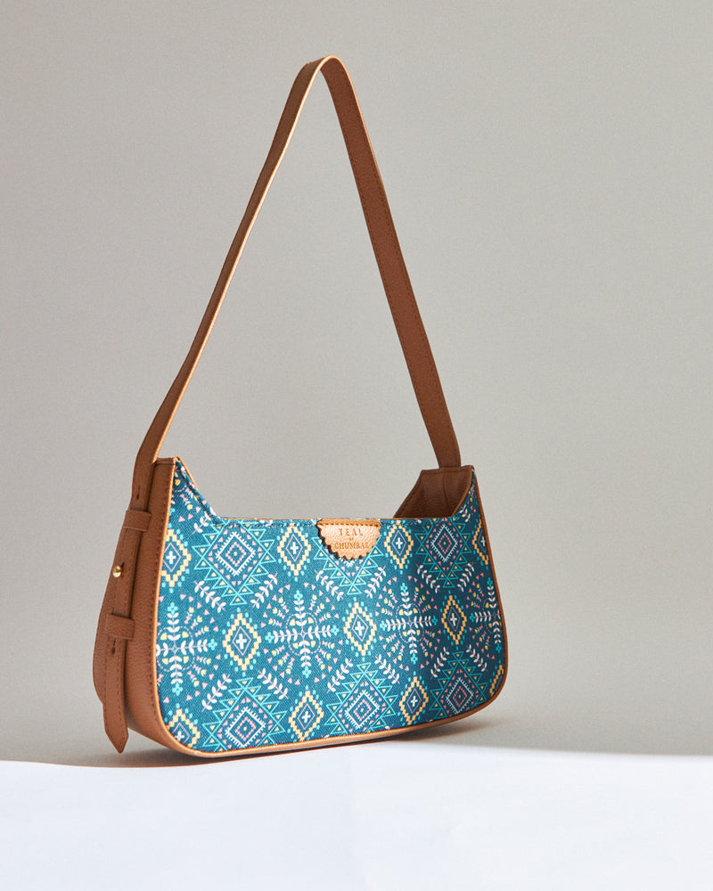 Teal by Chumbak Mexico Aztec Shoulder Bag