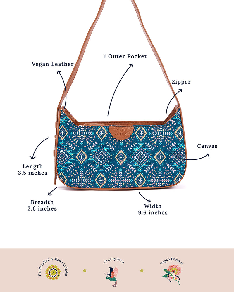 Teal by Chumbak Mexico Aztec Shoulder Bag