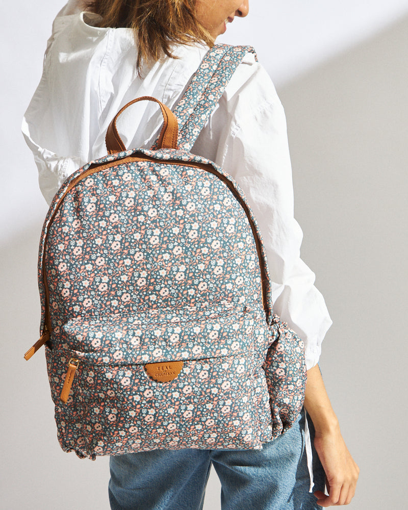 Teal by Chumbak Floral Beds Laptop backpack