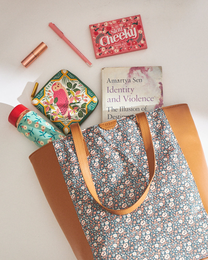 Teal by Chumbak Floral Beds Shopper Tote
