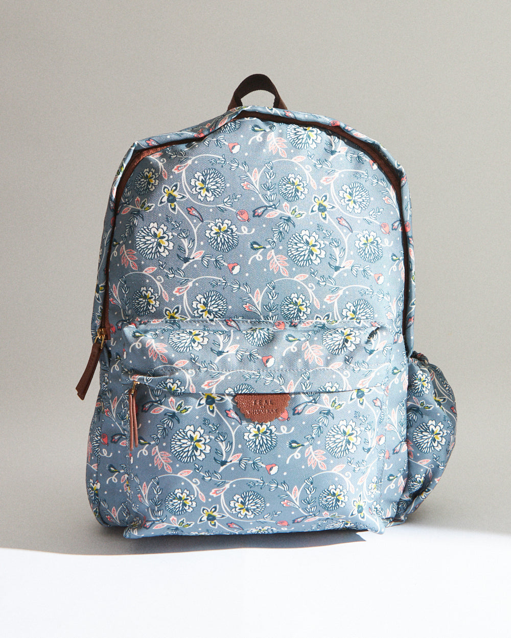 Teal by Chumbak Grey Bloom Laptop Backpack