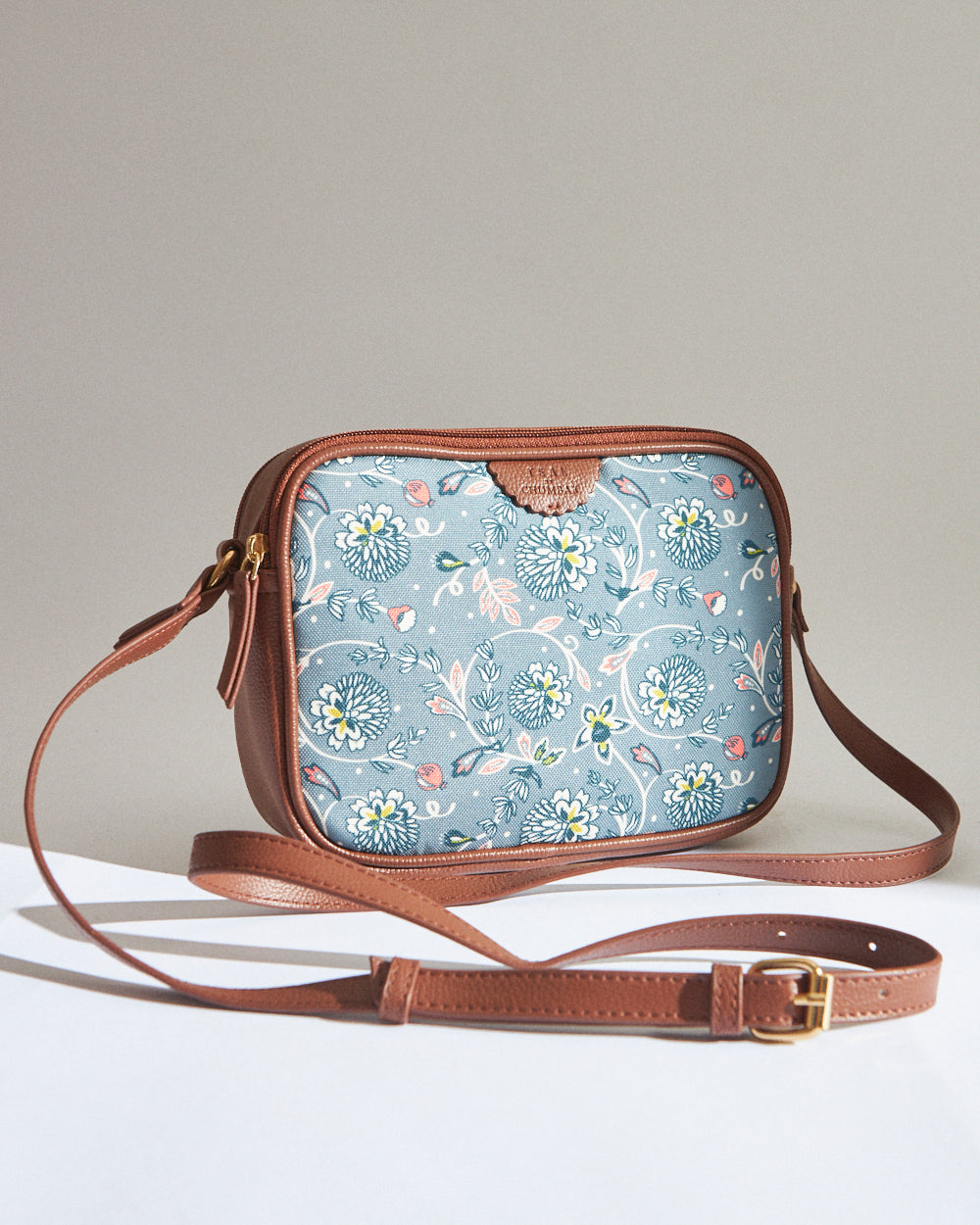 Teal by Chumbak Grey Bloom  Box Sling Bag