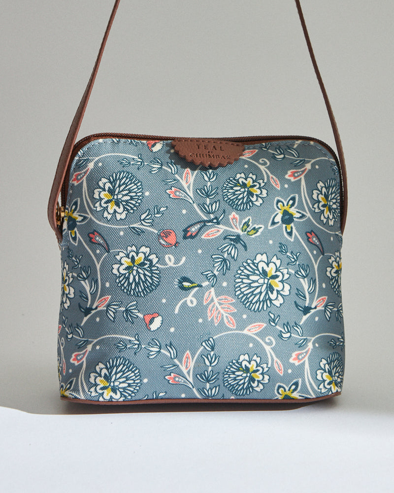 Teal by Chumbak Grey Bloom Sling Bag