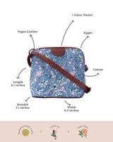 Teal by Chumbak Grey Bloom Sling Bag