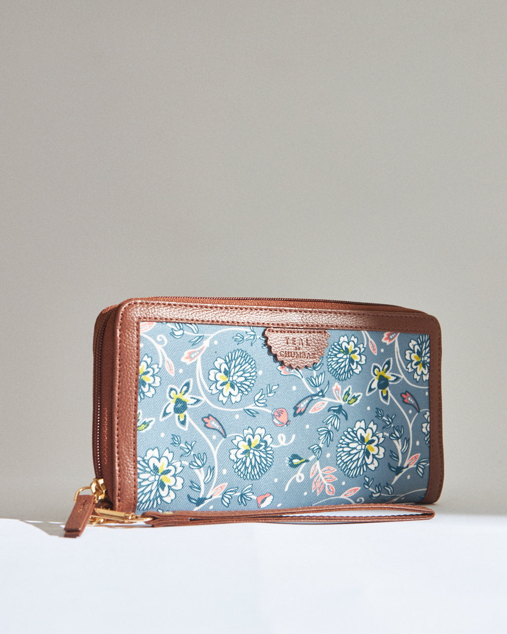 Teal by Chumbak Grey Bloom Long Wallet