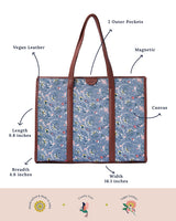 Teal by Chumbak Grey Bloom Canvas Tote