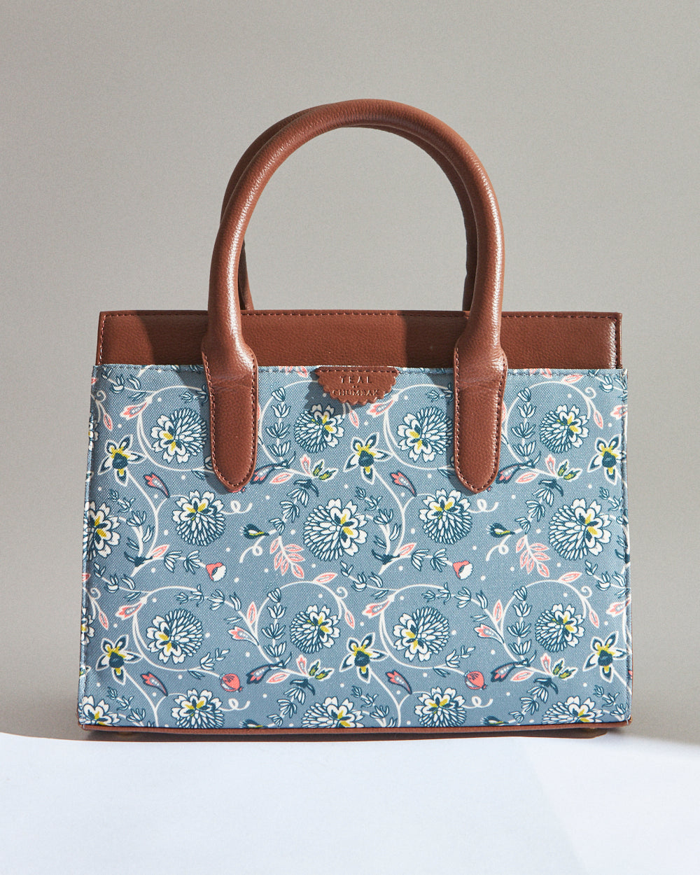 Teal by Chumbak Grey Bloom Hand Bag