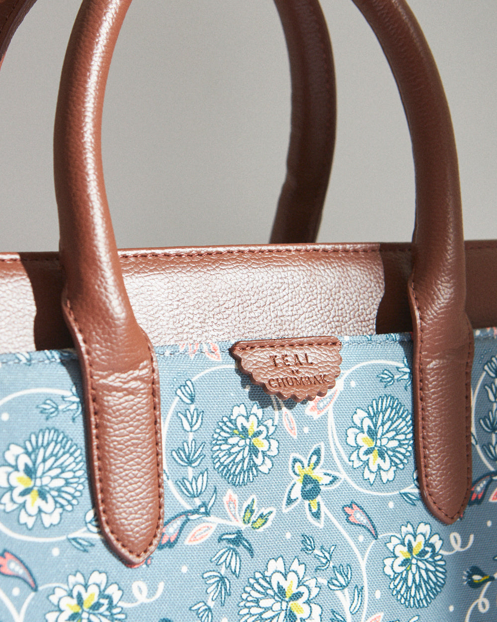 Teal by Chumbak Grey Bloom Hand Bag