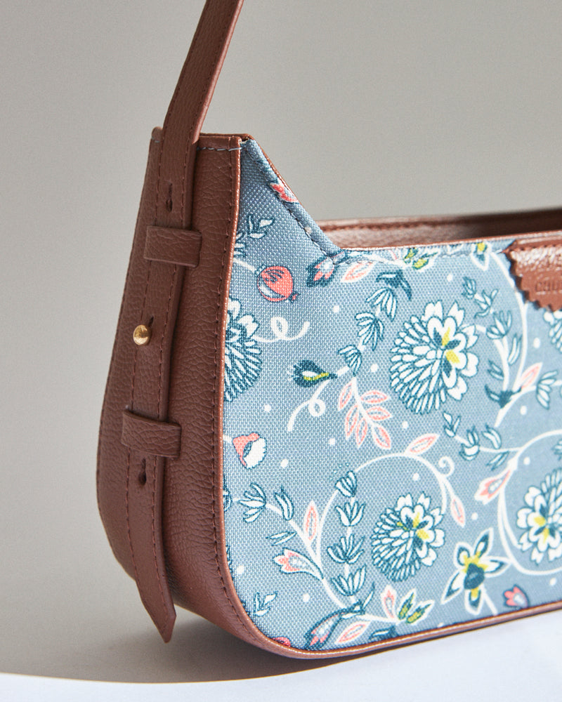 Teal by Chumbak Grey Bloom Shoulder Bag