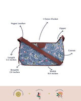Teal by Chumbak Grey Bloom Shoulder Bag