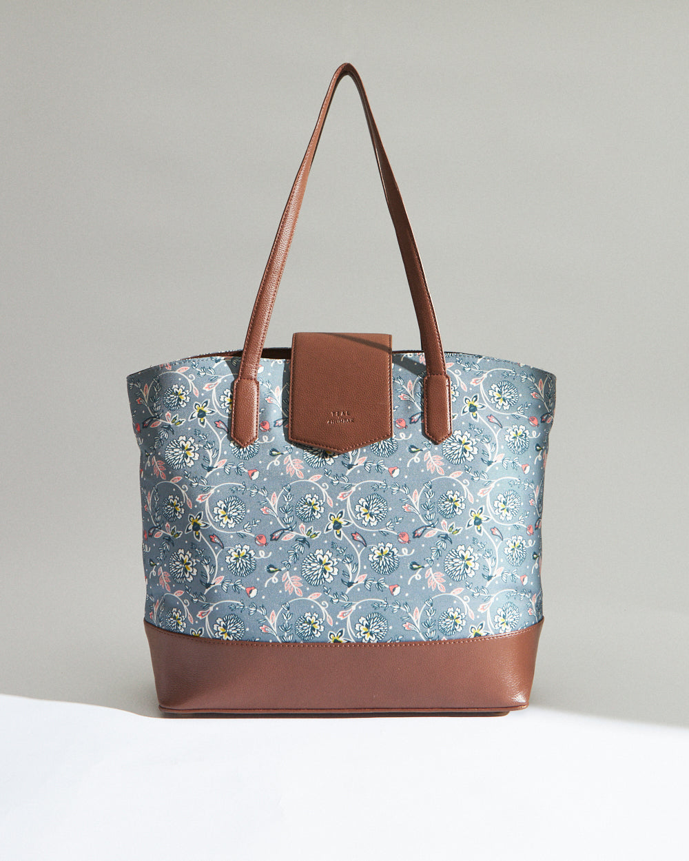 Teal by Chumbak Grey Bloom Work Tote