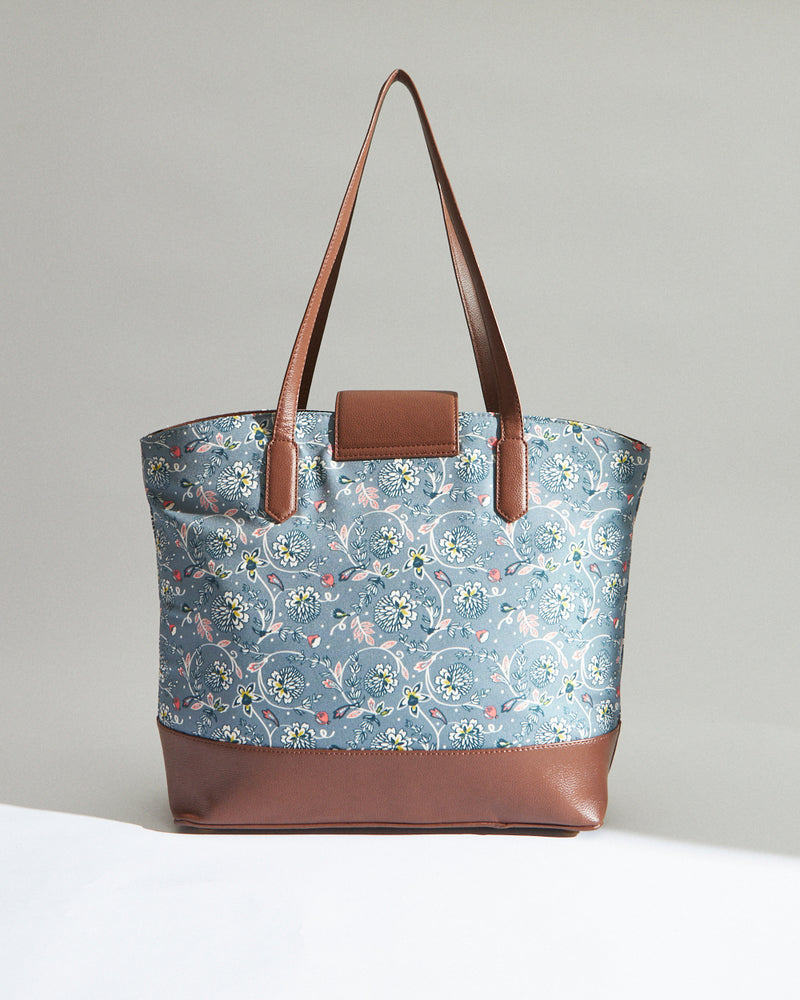 Teal by Chumbak Grey Bloom Work Tote