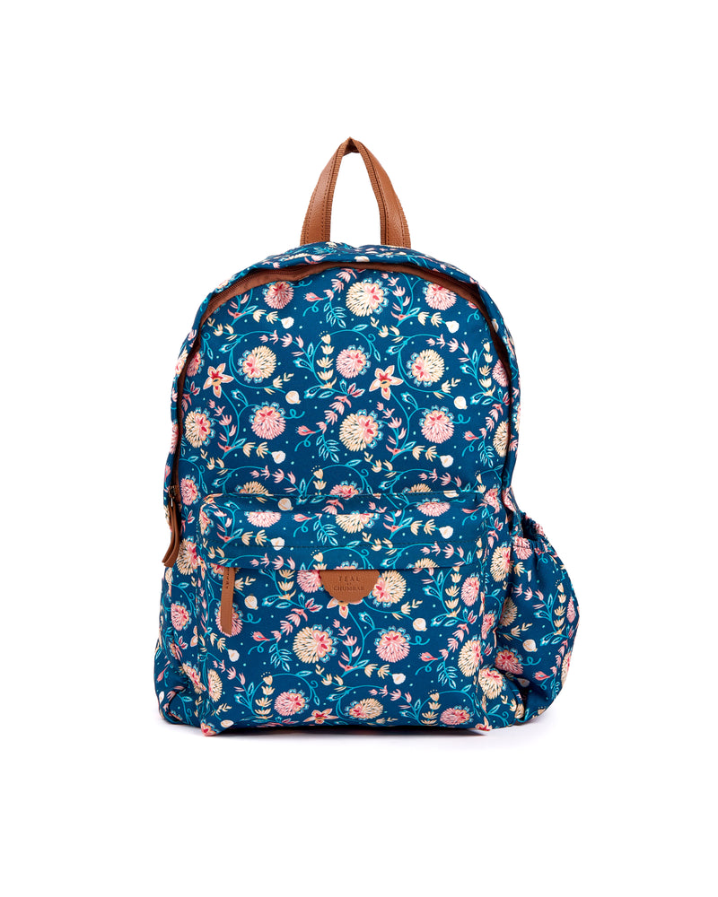 Teal by Chumbak Blue Bloom Laptop backpack