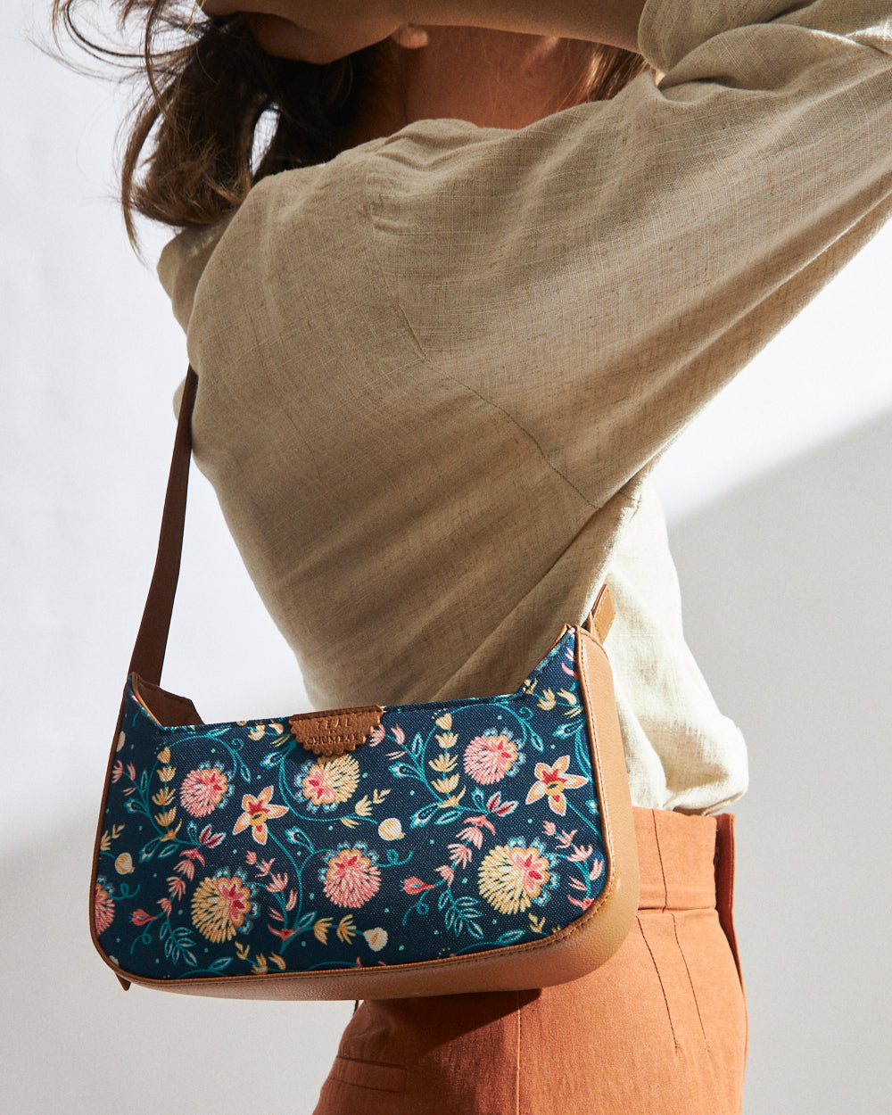 Teal by Chumbak Blue Bloom Shoulder Bag