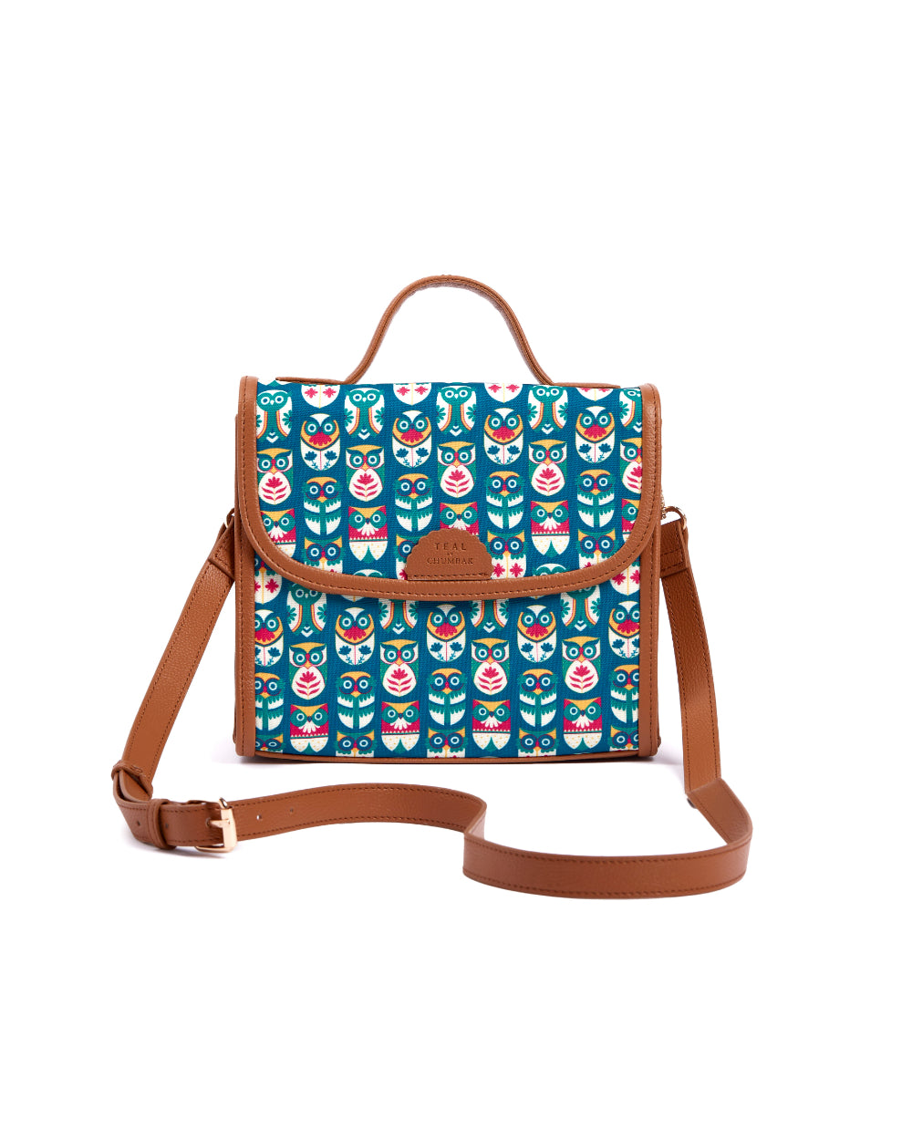 Messenger Crossbody Bag | printed canvas and PU