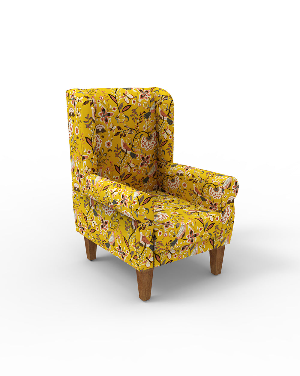 Begum Wing Chair- Yellow Dragon Fruit