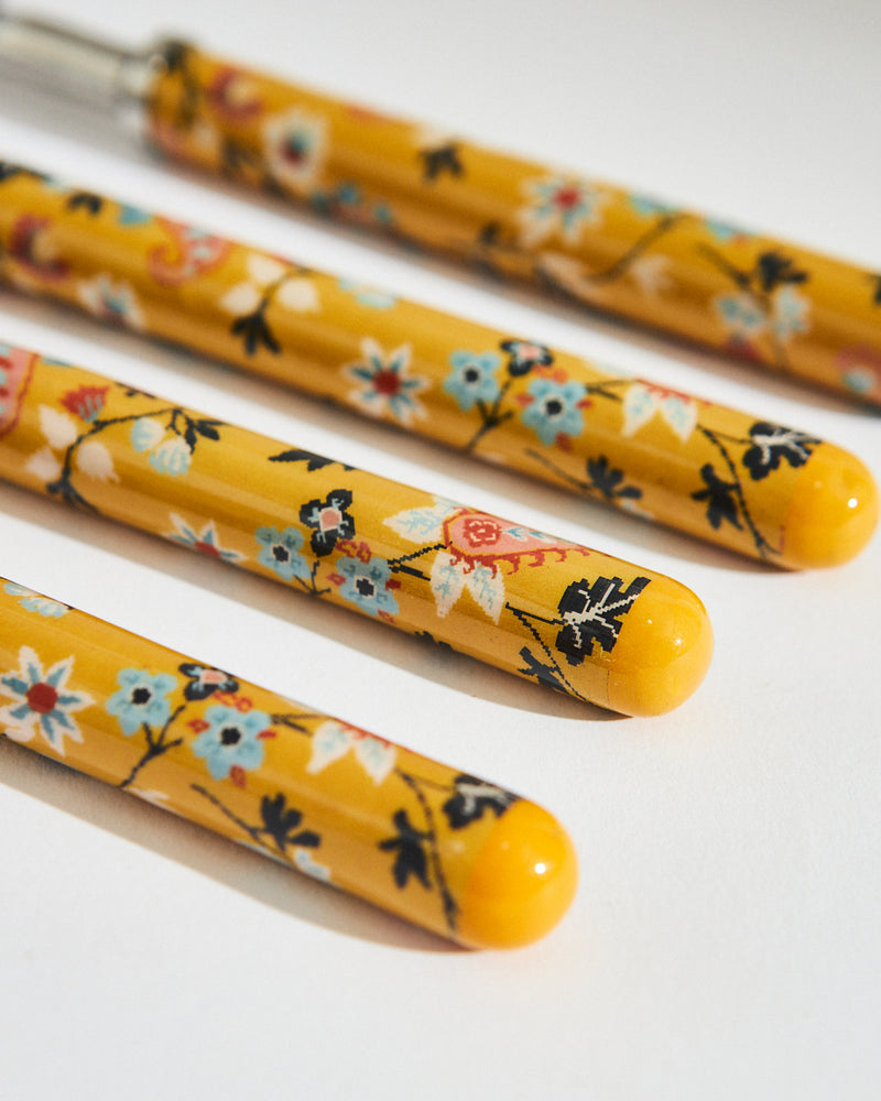 Pixel Paisley Meal Fork Yellow (Set of 4)