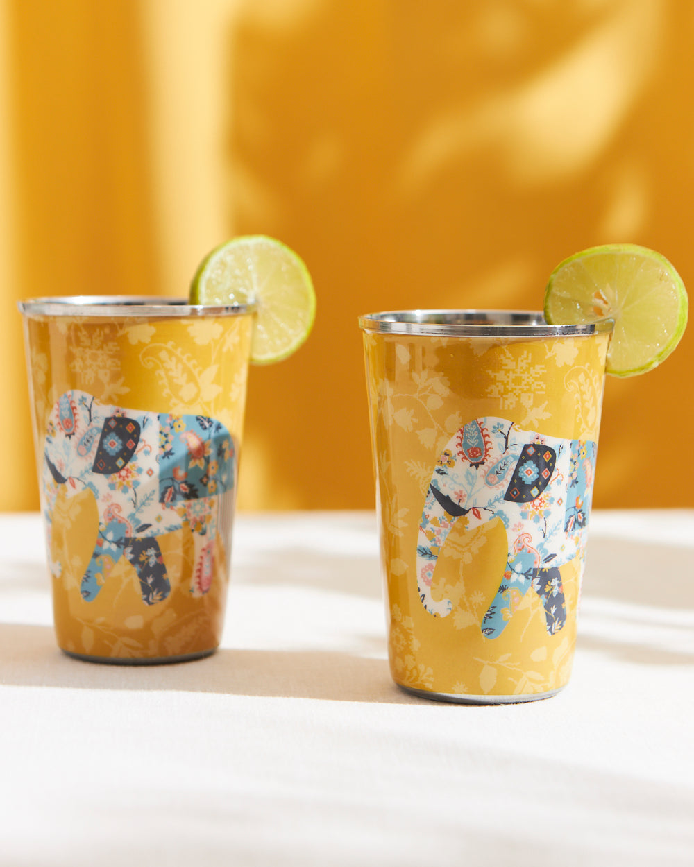 Pixel Paisley Ele Tumbler Set Big- Yellow