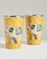 Pixel Paisley Ele Tumbler Set Big- Yellow