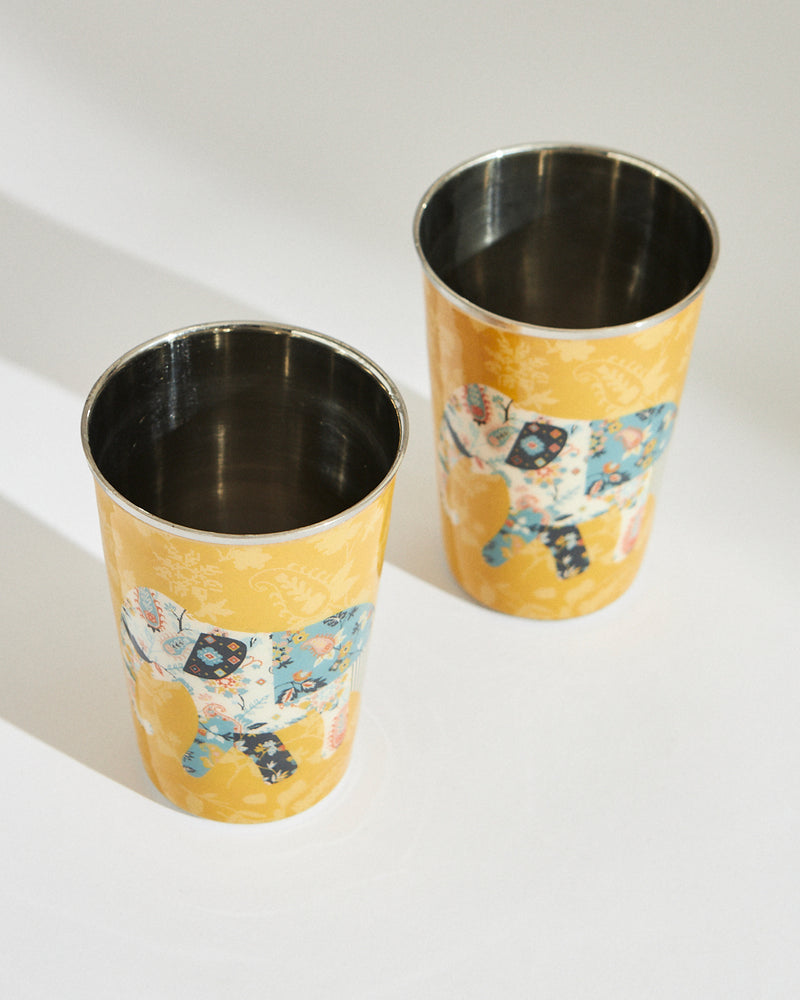 Pixel Paisley Ele Tumbler Set Big- Yellow