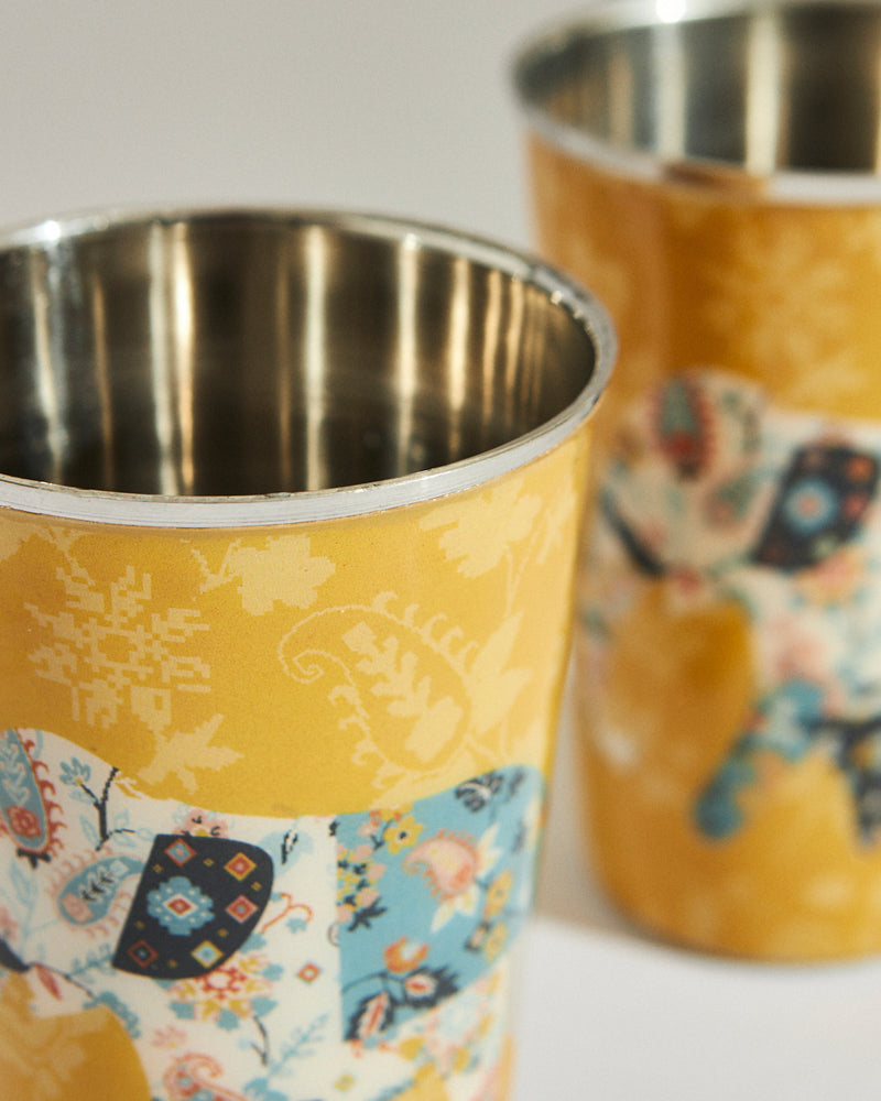 Pixel Paisley Ele Tumbler Set Big- Yellow
