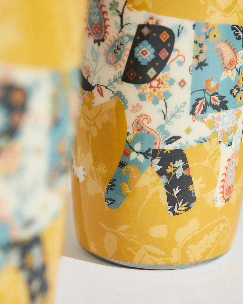 Pixel Paisley Ele Tumbler Set Big- Yellow