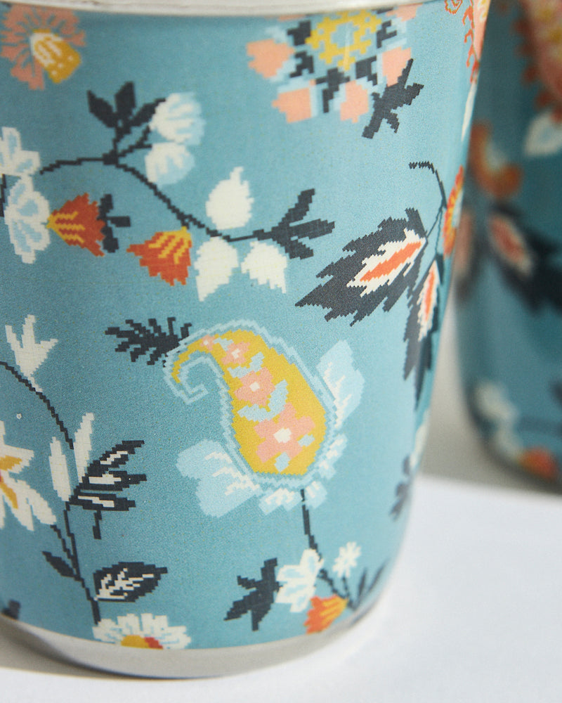 Pixel Paisley Tumbler Set Small- Mint