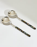 Pixel Paisley Serving Spoons Black (Set of 2)