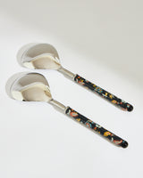 Pixel Paisley Serving Spoons Black (Set of 2)